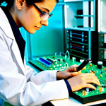 **

"A determined female engineer, fully clothed in a professional lab coat and safety glasses, working on a complex circuit board in a brightly lit research laboratory, surrounded by advanced equipment, appropriate attire, safe for work, perfect anatomy, correct proportions, well-formed hands, proper finger count, natural pose, professional, high quality, family-friendly."

**