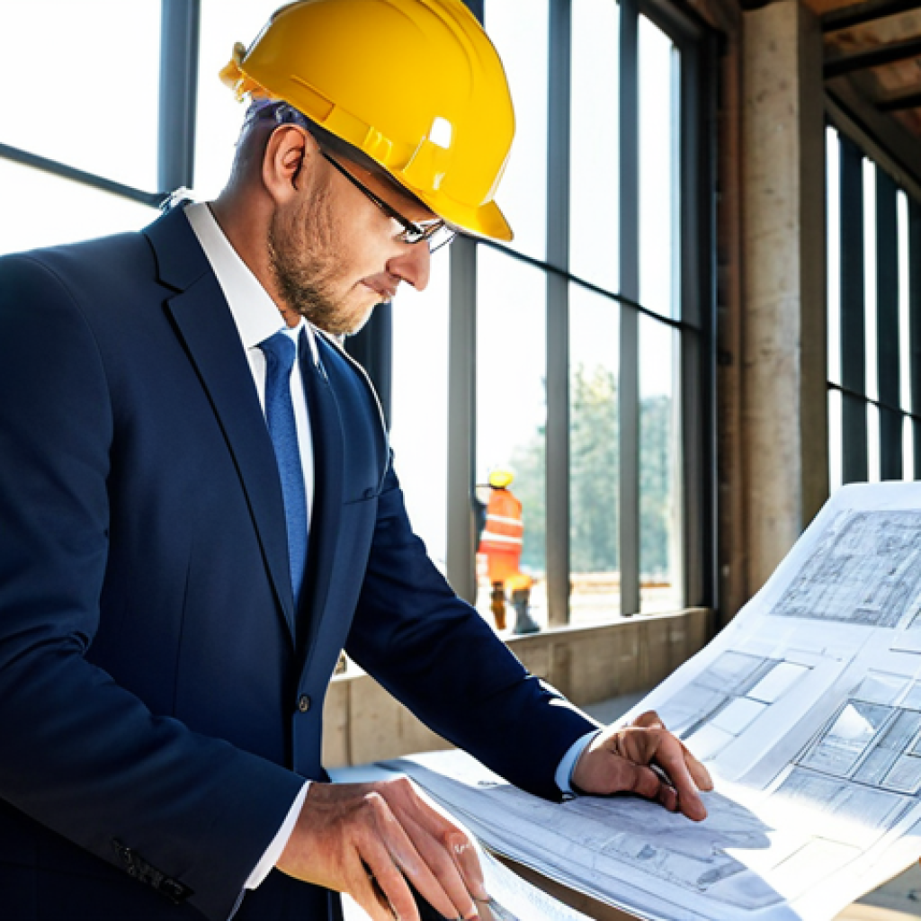**

"A professional architect, fully clothed in stylish, modern work attire, is reviewing blueprints at a bright, spacious construction site. Sunlight streams through the partially built structure. Perfect anatomy, well-formed hands, correct proportions. Safe for work, appropriate content, professional setting, high quality."

**