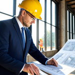 **

"A professional architect, fully clothed in stylish, modern work attire, is reviewing blueprints at a bright, spacious construction site. Sunlight streams through the partially built structure. Perfect anatomy, well-formed hands, correct proportions. Safe for work, appropriate content, professional setting, high quality."

**