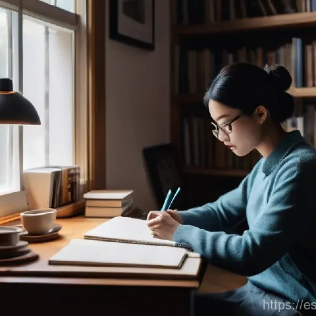 스토리텔러 직업의 글로벌 전망 - **Prompt:** A dynamic, modern content creator, gender-neutral and in their late 20s, energetically e...