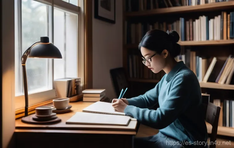 스토리텔러 직업의 글로벌 전망 - **Prompt:** A dynamic, modern content creator, gender-neutral and in their late 20s, energetically e...