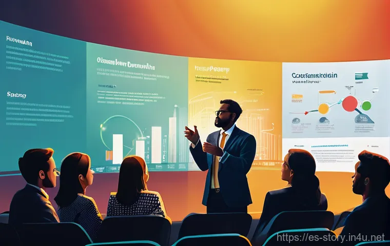 스토리텔러 자격증 중점 과목 분석 - **"The Hero's Journey Unfolds"**: A diverse group of people of various ages, dressed in stylish casu...