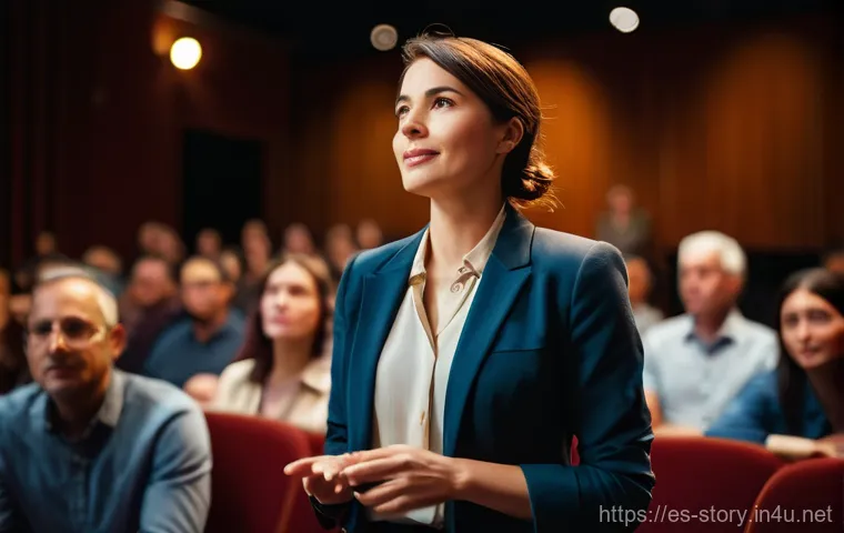 스토리텔러 관련 학위 및 학위 과정 - **Prompt 1: The Heart of Storytelling Connection**
"A charismatic female storyteller, in her ear...
