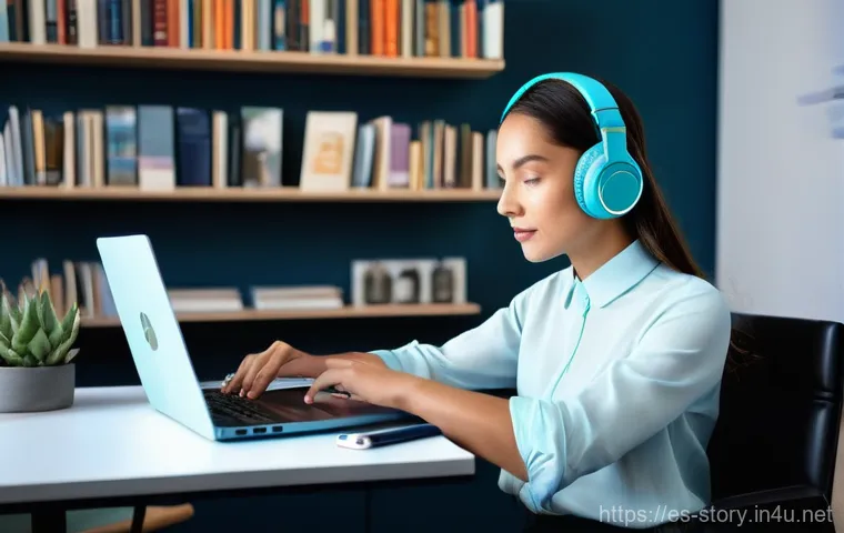 스토리텔러가 주목해야 할 최신 직무 기술 - **Immersive Digital Storytelling Creator:**
A dynamic, wide-angle shot of a content creator, a w...