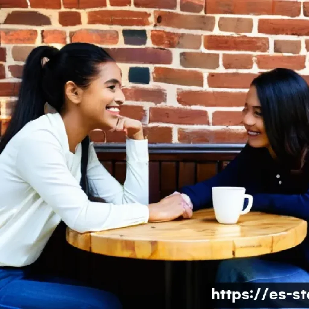 스토리텔러 전문성 향상 팁 - **Prompt 1: Empathetic Storyteller in a Cozy Cafe**
Detailed image of a female storyteller, late...