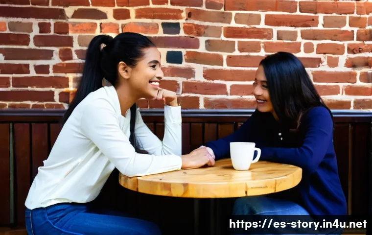 스토리텔러 전문성 향상 팁 - **Prompt 1: Empathetic Storyteller in a Cozy Cafe**
Detailed image of a female storyteller, late...