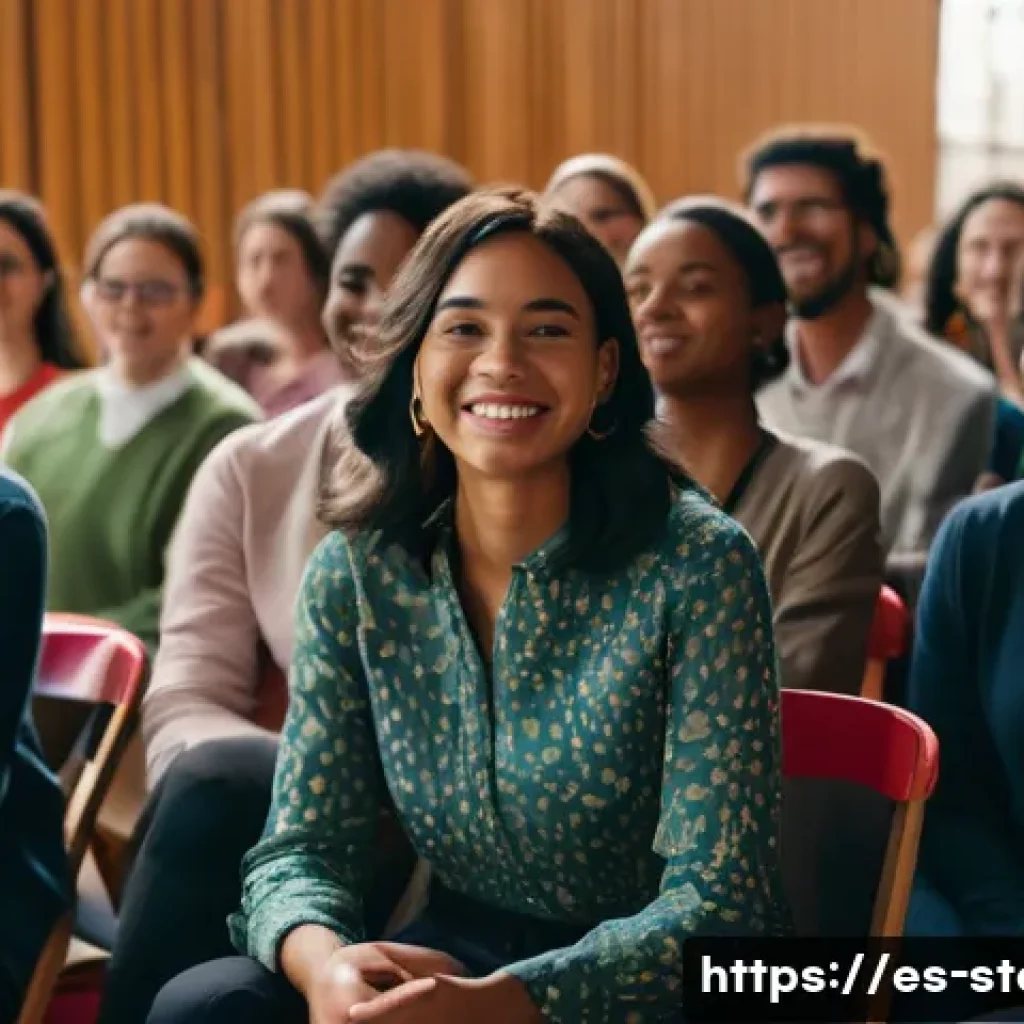 스토리텔러 실기 시험 응시 후기 - **Prompt:** A diverse group of individuals, including adults and teenagers, are gathered in a warm, ...