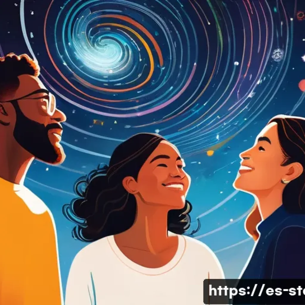 스토리텔러 직무 전환을 고려할 때 - A vibrant, dynamic illustration depicting a diverse group of individuals from various backgrounds. T...