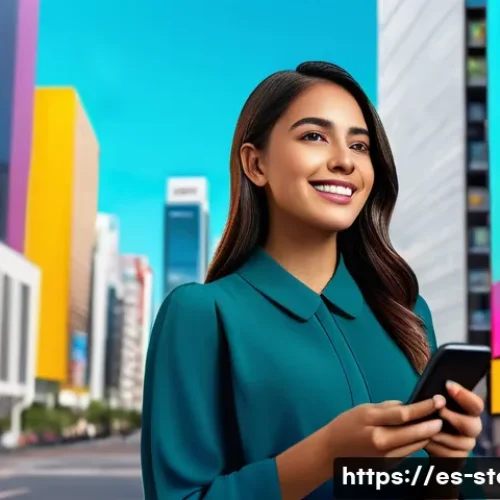 Home 30 스토리텔러 관련 최신 산업 보고서 - A vibrant digital marketing scene showcasing a young Hispanic woman using augmented reality (AR) on ...