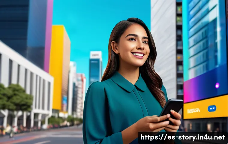 스토리텔러 관련 최신 산업 보고서 - A vibrant digital marketing scene showcasing a young Hispanic woman using augmented reality (AR) on ...