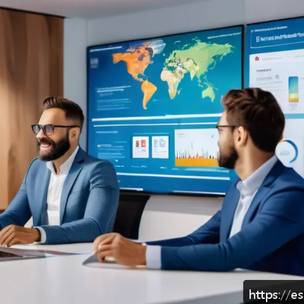 스토리텔러가 진행한 대형 프로젝트 사례 - A diverse group of professionals collaborating in a modern digital marketing agency office, showcasi...