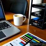스토리텔러 실무에서 필요한 데이터 관리 - Photorealistic documentary-style scene of a Spanish-speaking storyteller’s data management workspace...