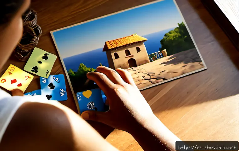 Home 17 스토리텔러의 창의적 사고와 문제 해결 방법 - Photorealistic Spanish-speaking storyteller in a warm sunlit home studio, thoughtfully arranging col...